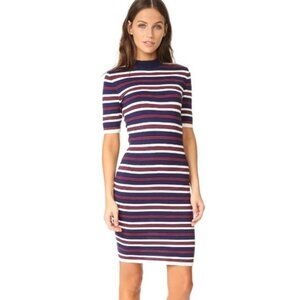 JOA Striped Navy, Red and White Short Sleeve Sweater Dress XS